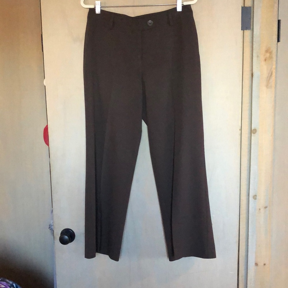 CAbi Wide Leg Pants stretch trousers size 8 Brown